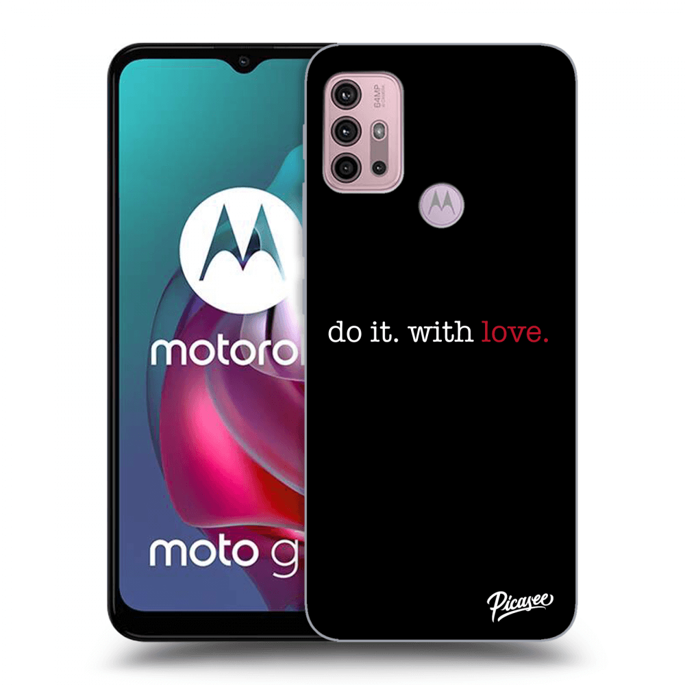Picasee silikónový čierny obal pre Motorola Moto G30 - Do it. With love.