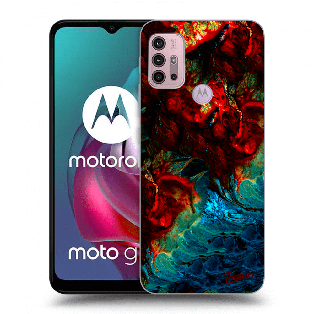 Picasee silikónový čierny obal pre Motorola Moto G30 - Universe