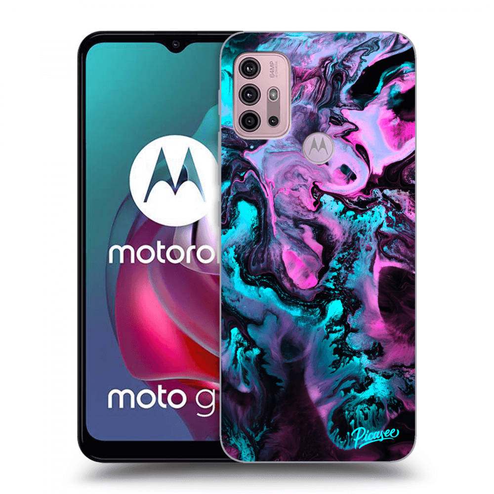 Picasee silikónový čierny obal pre Motorola Moto G30 - Lean