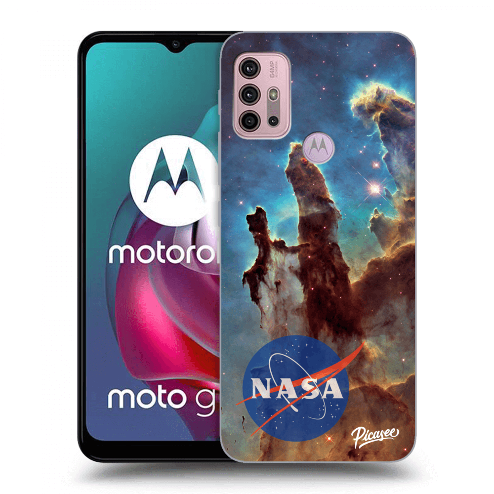 Picasee silikónový čierny obal pre Motorola Moto G30 - Eagle Nebula
