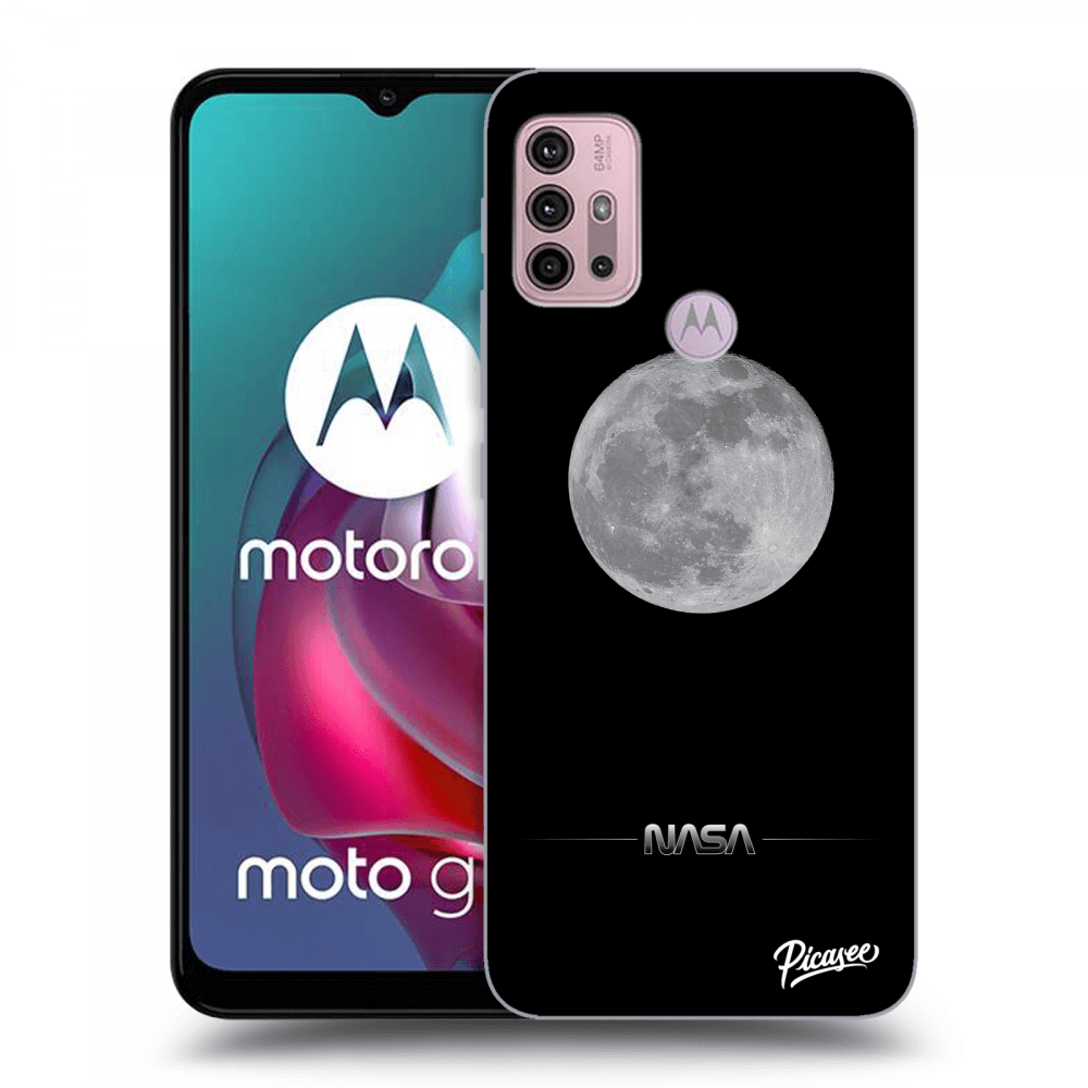 Picasee silikónový čierny obal pre Motorola Moto G30 - Moon Minimal