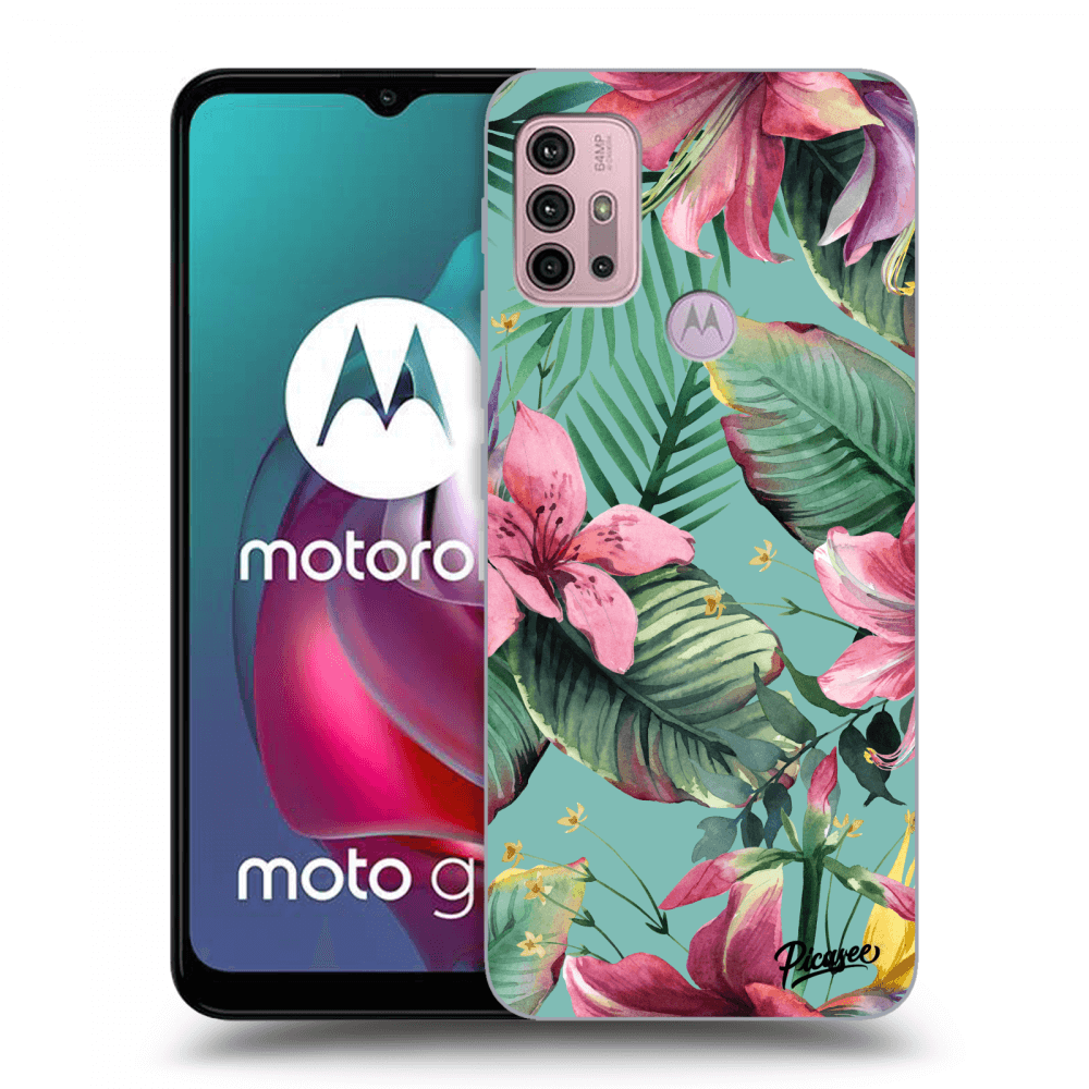 Picasee silikónový čierny obal pre Motorola Moto G30 - Hawaii