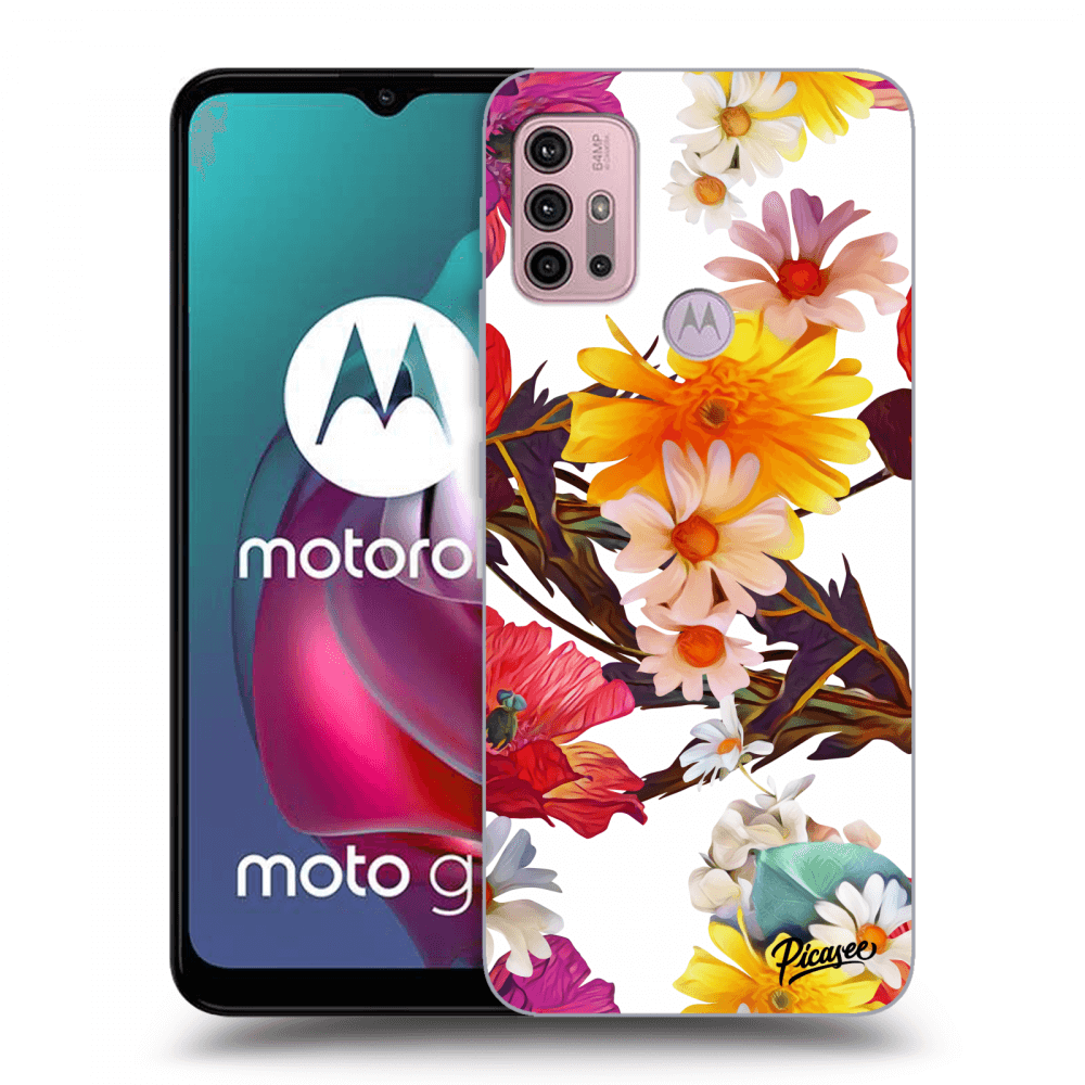 Picasee silikónový čierny obal pre Motorola Moto G30 - Meadow