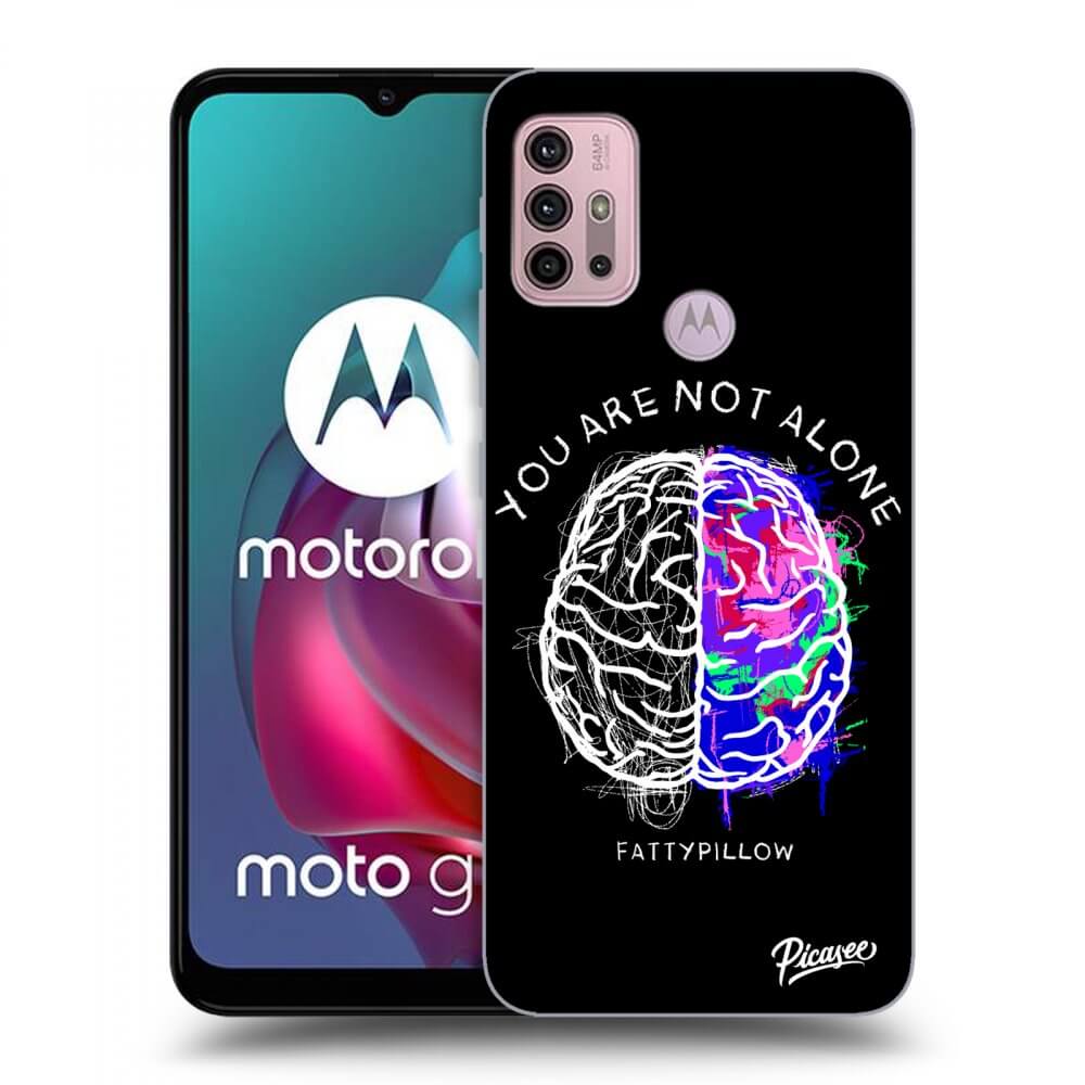 Picasee silikónový čierny obal pre Motorola Moto G30 - Brain - White