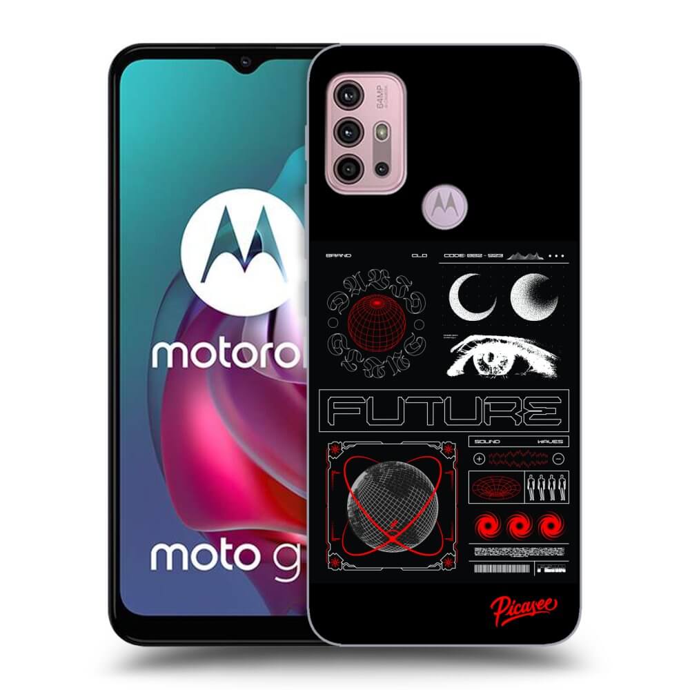 Picasee silikónový čierny obal pre Motorola Moto G30 - WAVES