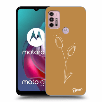 Picasee silikónový čierny obal pre Motorola Moto G30 - Tulips