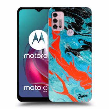 Picasee silikónový čierny obal pre Motorola Moto G30 - Blue Magma