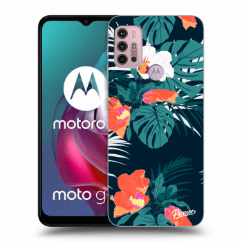 Picasee silikónový čierny obal pre Motorola Moto G30 - Monstera Color