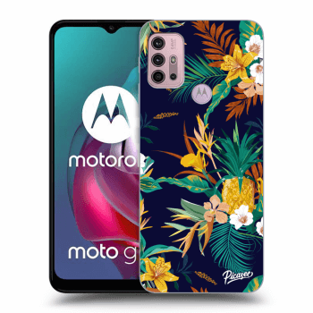 Picasee silikónový čierny obal pre Motorola Moto G30 - Pineapple Color