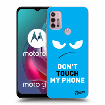 Picasee silikónový čierny obal pre Motorola Moto G30 - Angry Eyes - Blue