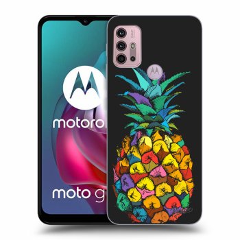Picasee silikónový čierny obal pre Motorola Moto G30 - Pineapple