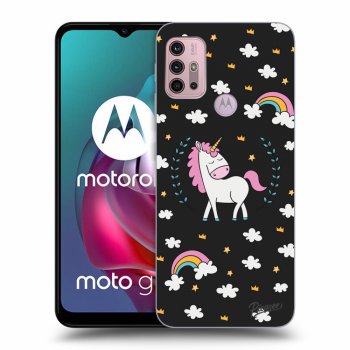 Picasee silikónový čierny obal pre Motorola Moto G30 - Unicorn star heaven