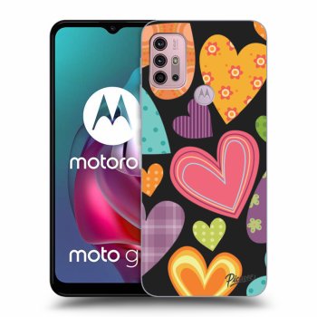 Picasee silikónový čierny obal pre Motorola Moto G30 - Colored heart