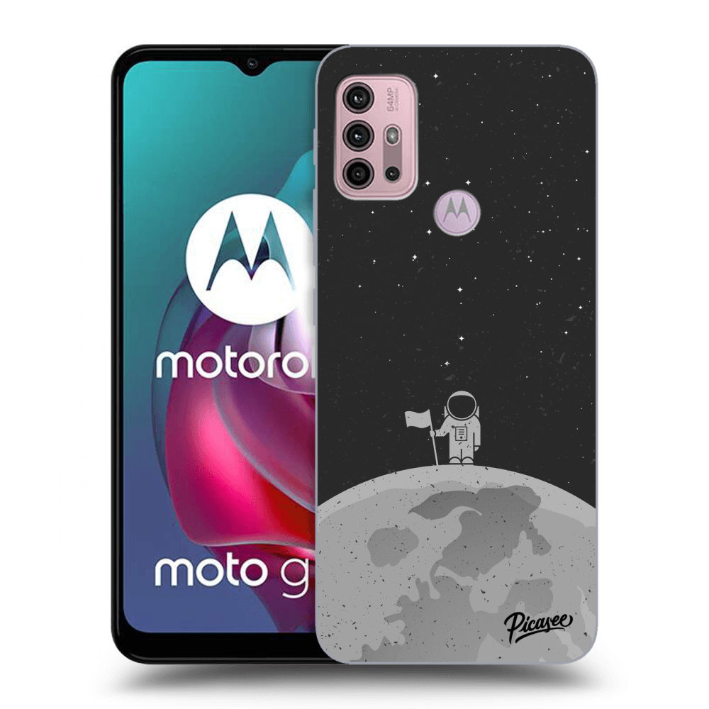 Picasee silikónový čierny obal pre Motorola Moto G30 - Astronaut