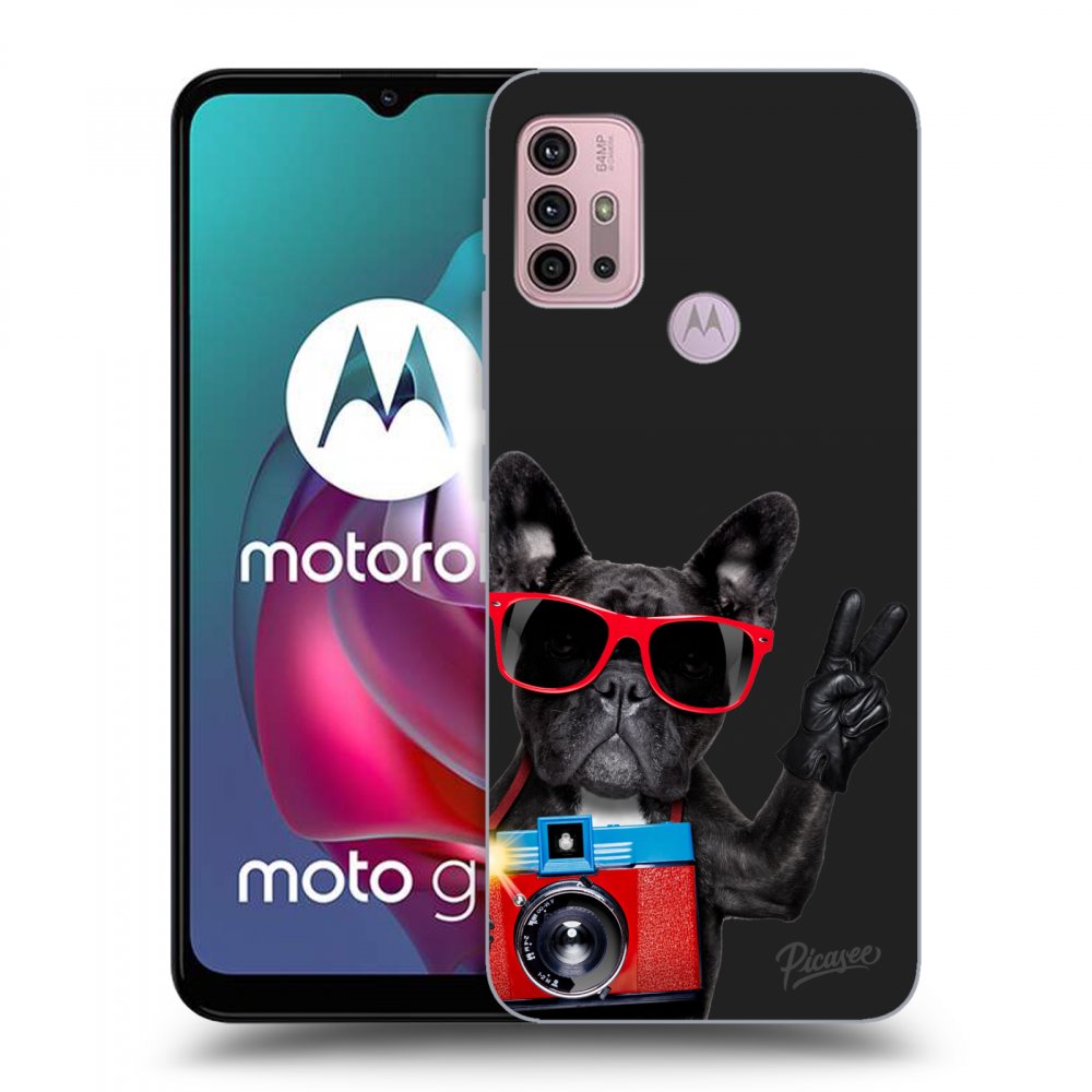 Picasee silikónový čierny obal pre Motorola Moto G30 - French Bulldog