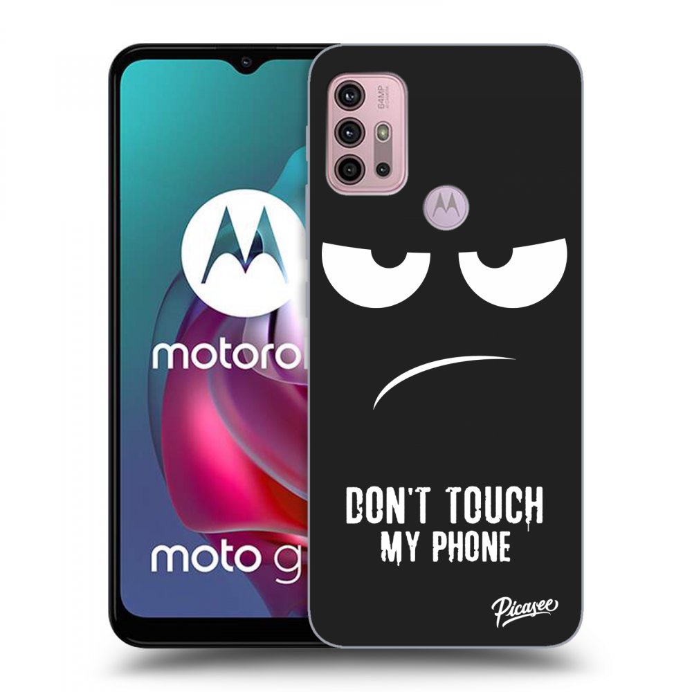 Picasee silikónový čierny obal pre Motorola Moto G30 - Don't Touch My Phone