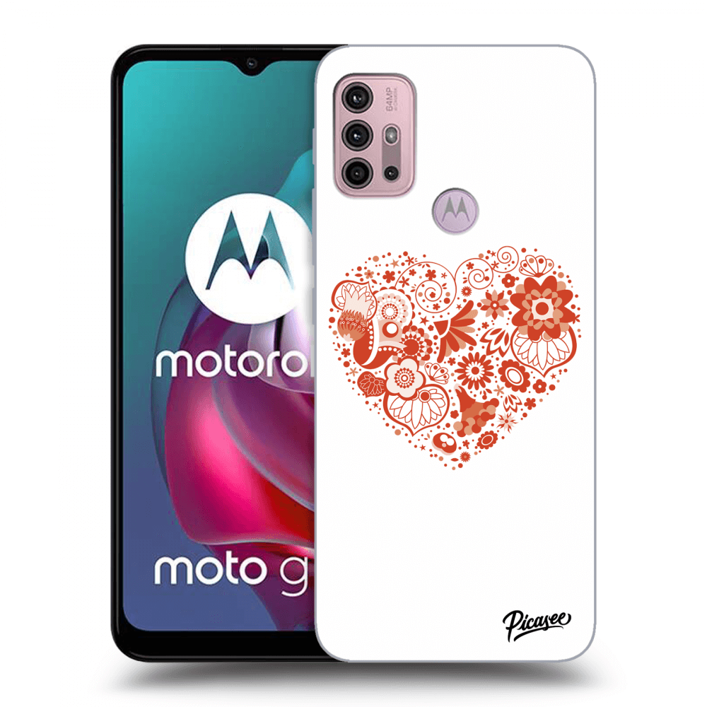 Picasee silikónový čierny obal pre Motorola Moto G30 - Big heart