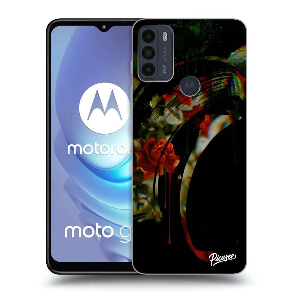 Picasee silikónový čierny obal pre Motorola Moto G50 - Roses black