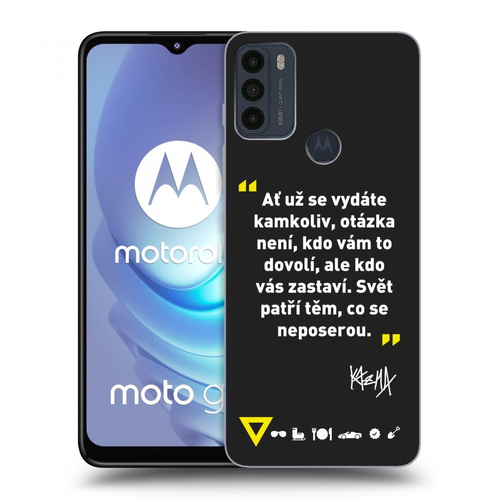 Picasee silikónový čierny obal pre Motorola Moto G50 - Kazma - SVĚT PATŘÍ TĚM, CO SE NEPOSEROU