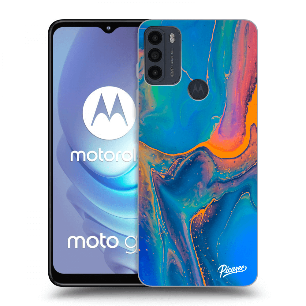 Picasee silikónový čierny obal pre Motorola Moto G50 - Rainbow
