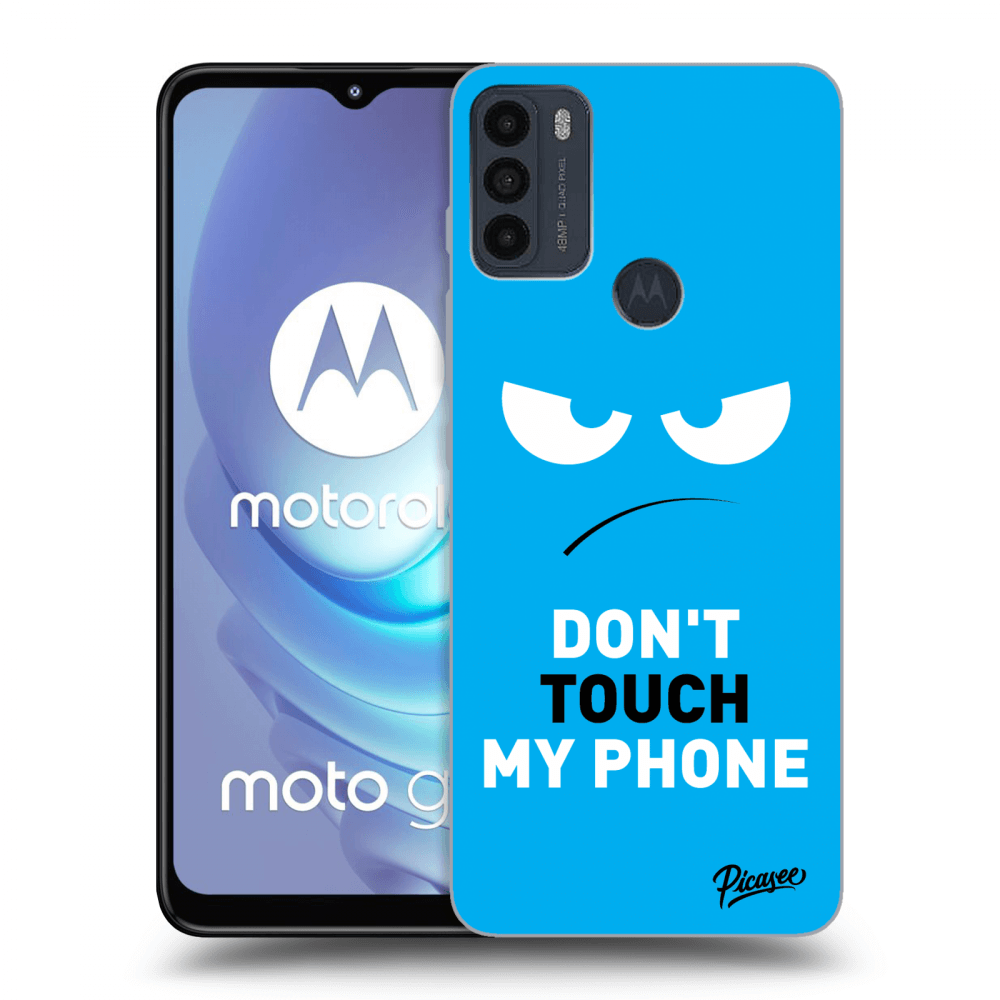 Picasee silikónový čierny obal pre Motorola Moto G50 - Angry Eyes - Blue