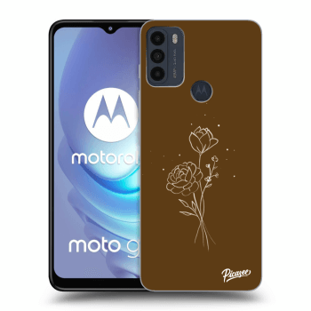 Picasee silikónový čierny obal pre Motorola Moto G50 - Brown flowers