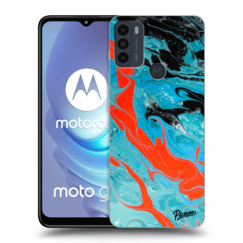 Picasee silikónový čierny obal pre Motorola Moto G50 - Blue Magma