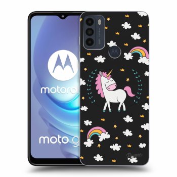 Picasee silikónový čierny obal pre Motorola Moto G50 - Unicorn star heaven