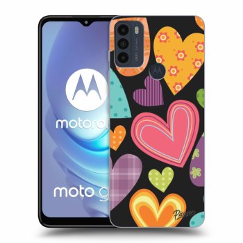 Picasee silikónový čierny obal pre Motorola Moto G50 - Colored heart
