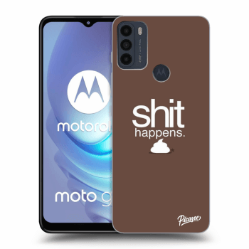 Picasee silikónový čierny obal pre Motorola Moto G50 - Shit happens