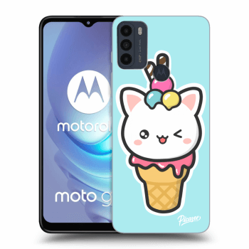 Picasee silikónový čierny obal pre Motorola Moto G50 - Ice Cream Cat