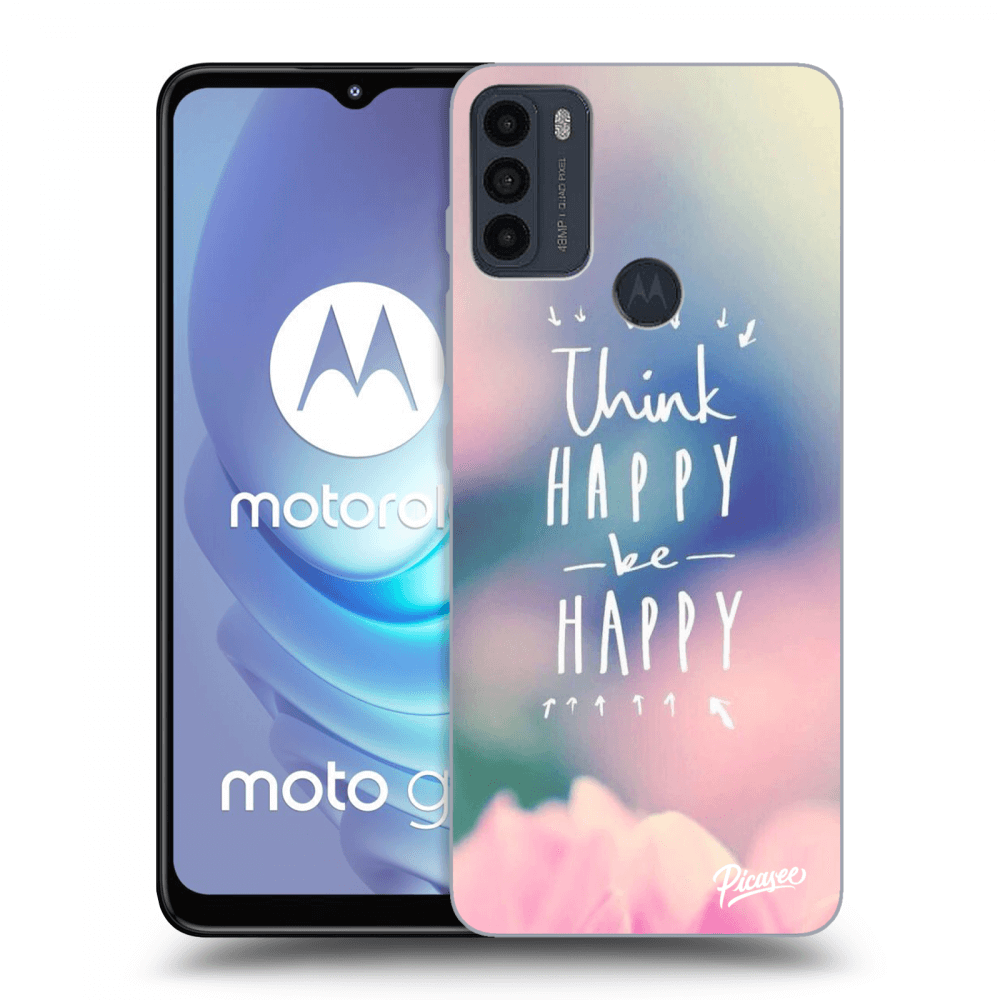 Picasee silikónový čierny obal pre Motorola Moto G50 - Think happy be happy