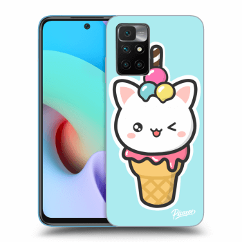 Picasee silikónový prehľadný obal pre Xiaomi Redmi 10 - Ice Cream Cat