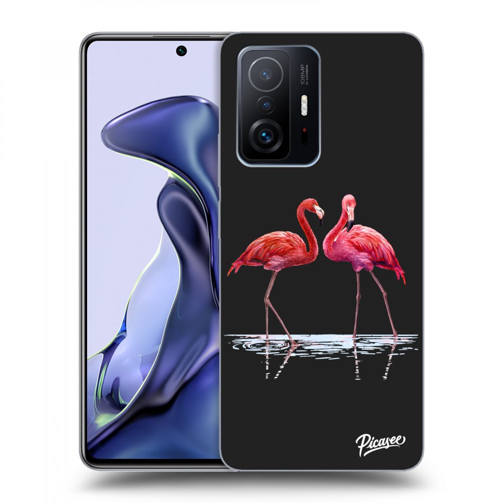 Picasee silikónový čierny obal pre Xiaomi 11T - Flamingos couple