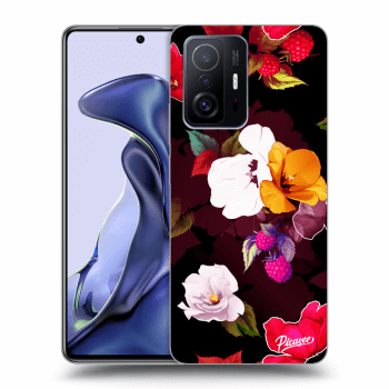 Picasee silikónový čierny obal pre Xiaomi 11T - Flowers and Berries