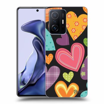 Picasee silikónový čierny obal pre Xiaomi 11T - Colored heart