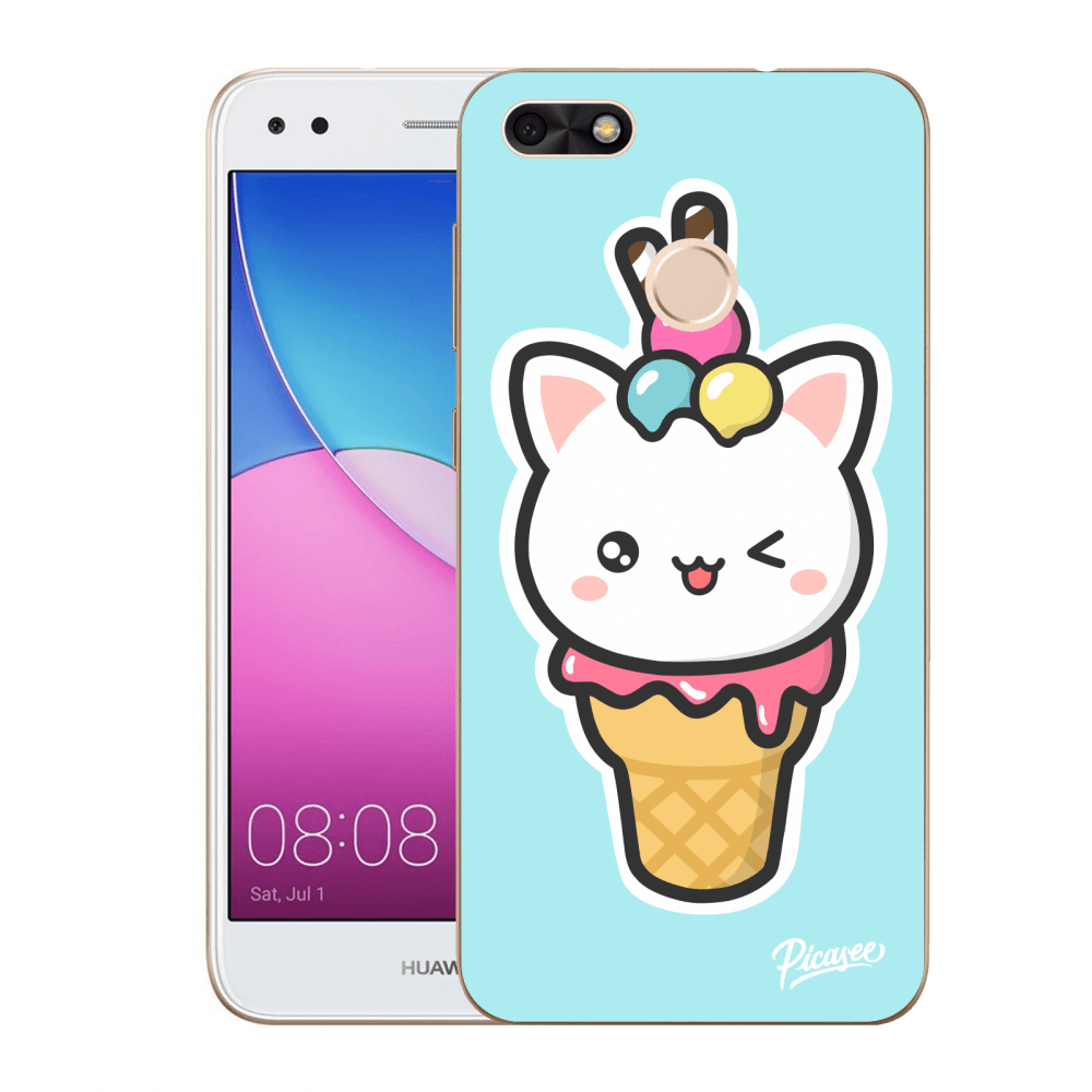 Picasee silikónový prehľadný obal pre Huawei P9 Lite Mini - Ice Cream Cat