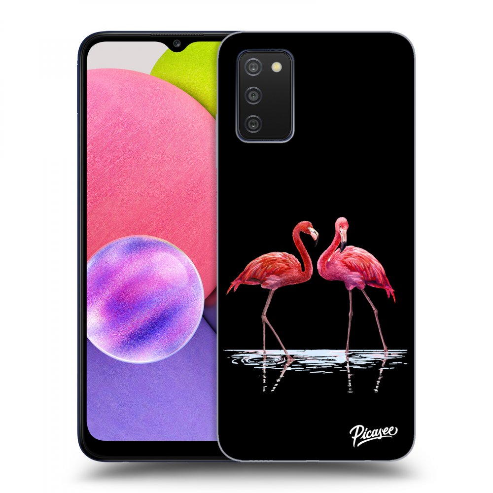 Picasee ULTIMATE CASE pro Samsung Galaxy A03s A037G - Flamingos couple