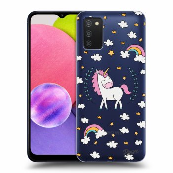 Picasee silikónový prehľadný obal pre Samsung Galaxy A03s A037G - Unicorn star heaven