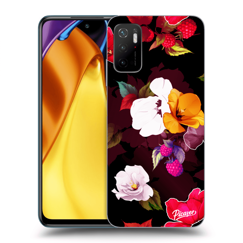 Picasee silikónový prehľadný obal pre Xiaomi Poco M3 Pro 5G - Flowers and Berries