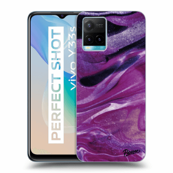 Picasee silikónový čierny obal pre Vivo Y33s - Purple glitter