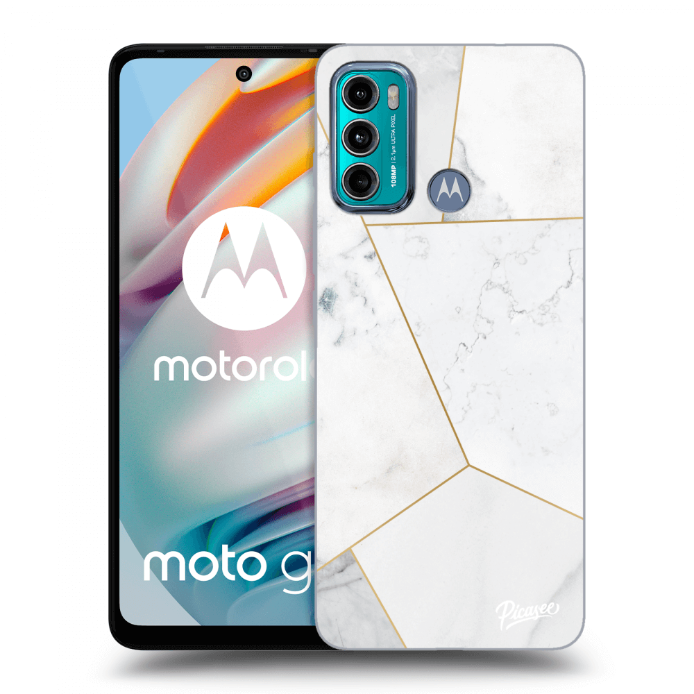 Picasee silikónový prehľadný obal pre Motorola Moto G60 - White tile