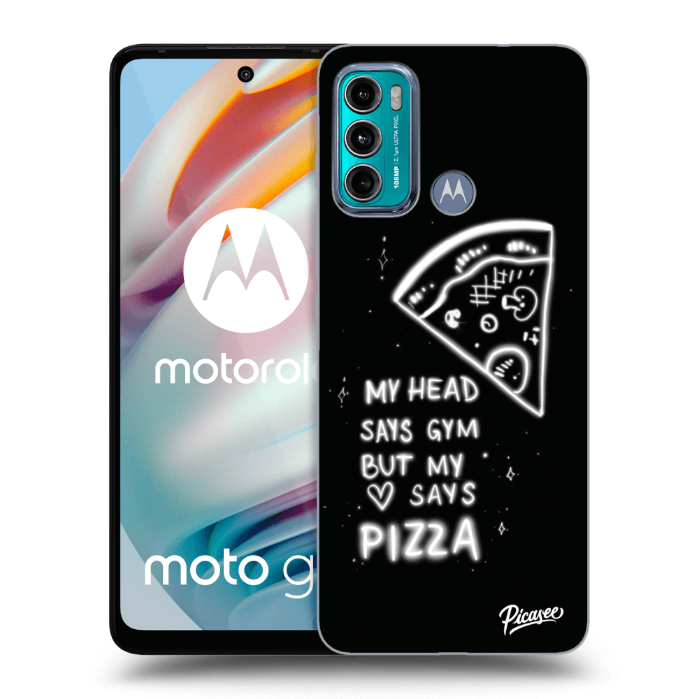 Picasee silikónový čierny obal pre Motorola Moto G60 - Pizza