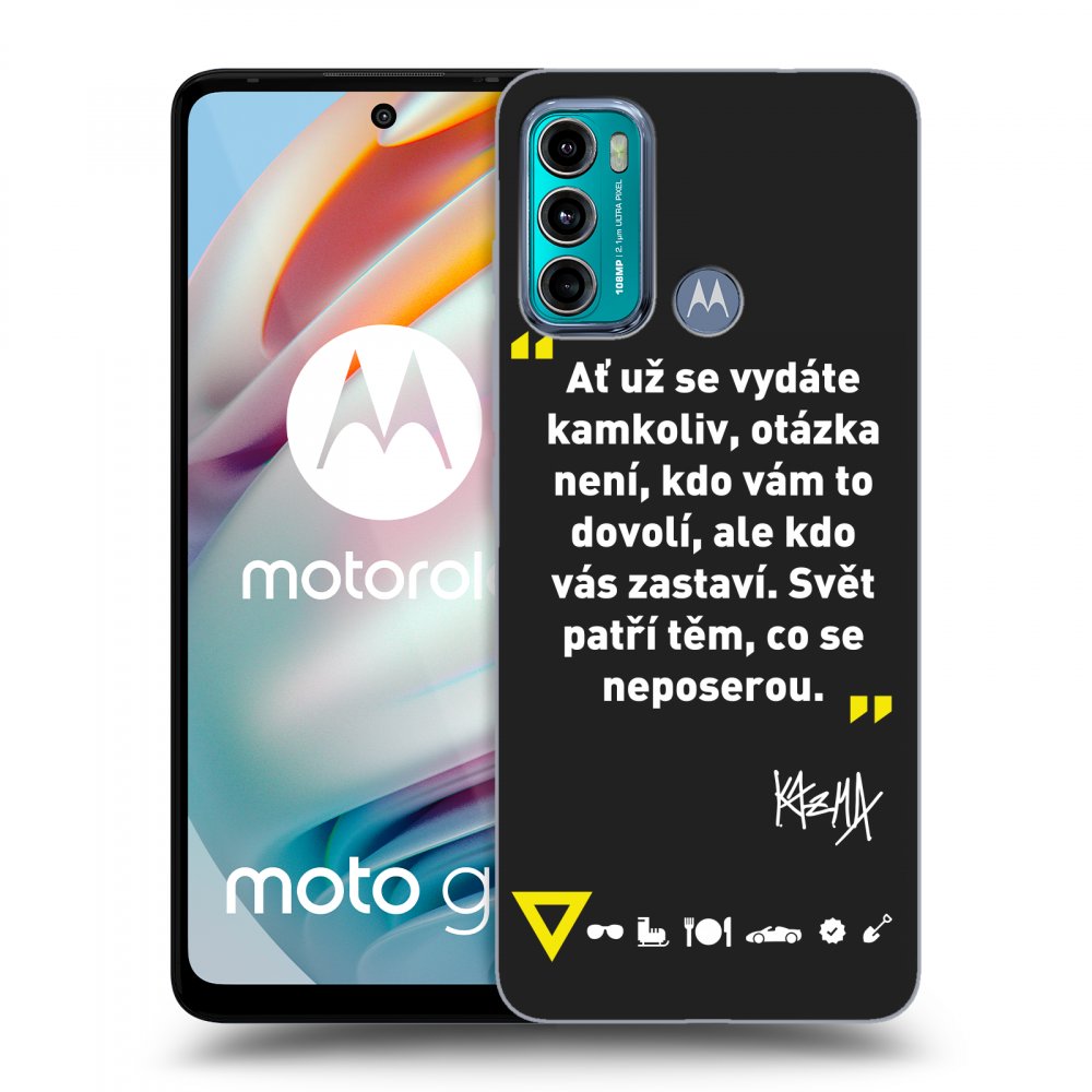 Picasee silikónový čierny obal pre Motorola Moto G60 - Kazma - SVĚT PATŘÍ TĚM, CO SE NEPOSEROU
