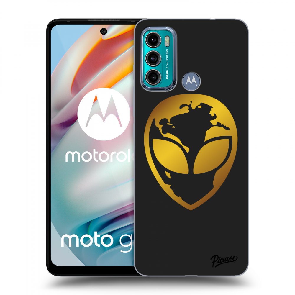Picasee silikónový čierny obal pre Motorola Moto G60 - EARTH - Gold Alien 3.0