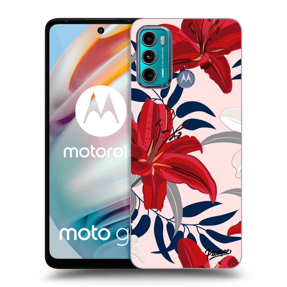 Picasee silikónový prehľadný obal pre Motorola Moto G60 - Red Lily
