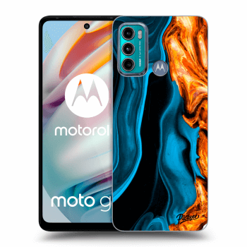 Picasee silikónový čierny obal pre Motorola Moto G60 - Gold blue