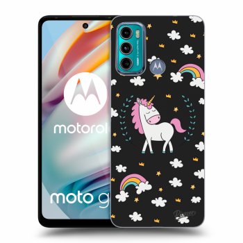 Picasee silikónový čierny obal pre Motorola Moto G60 - Unicorn star heaven