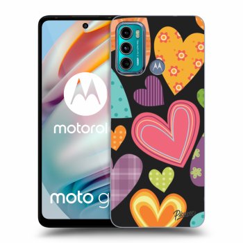 Picasee silikónový čierny obal pre Motorola Moto G60 - Colored heart