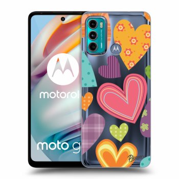 Picasee silikónový prehľadný obal pre Motorola Moto G60 - Colored heart